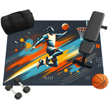 Dywan gamingowy 3D Basketball 100x150 cm - nowoczesny wzór 3D do pokoju gracza