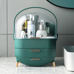 Casket organizer trunk for cosmetics jewelry (Bottle Green)