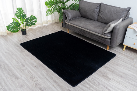 Dywan STRADO Rabbit 3D pluszowy miękki jak królik 140x200 Black