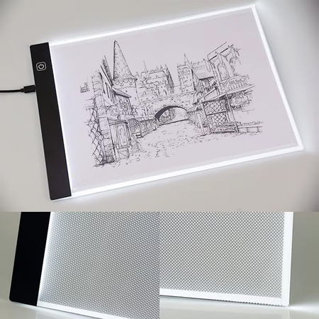DESKA kreślarska STRADO podświetlana LED A4 Tablica tablet graficzny kalka