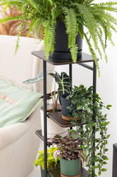 Duży stojący kwietnik 106cm metalowy 6 poziomów na kwiaty regał loft Mondo, czarny