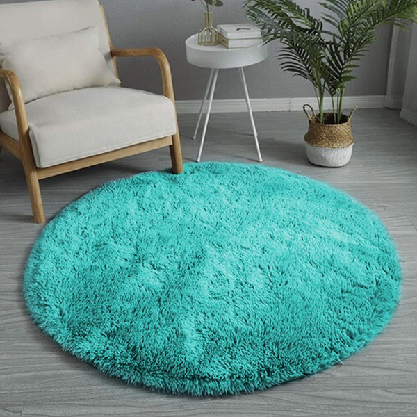 Shaggy Strado 140x140 round carpet TurquoiseSea (Turquoise)