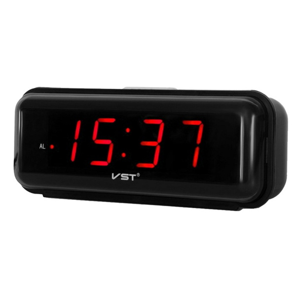 Budzik zegar elektroniczny cyfrowy LED 24h głośny alarm, czarny