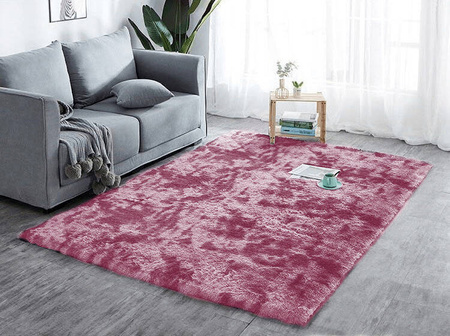 Dywan Shaggy Ombre antypoślizgowy nowoczesny salon miękki 60x120, czerwony