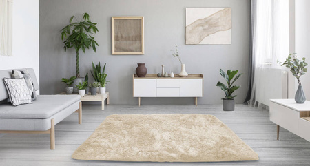 Dywan Shaggy antypoślizgowy nowoczesny salon miękki puszysty 80x150, beżowy