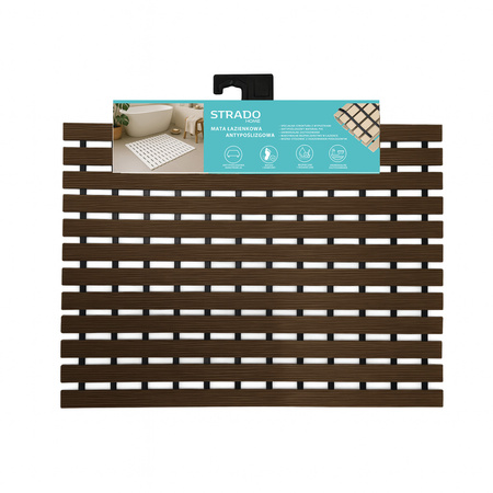 Mata łazienkowa antypoślizgowa do łazienki do wanny pod prysznic 43x61cm (Brązowa)