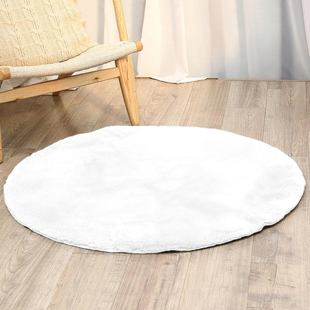 Rabbit Strado round rug 100x100 White (White)