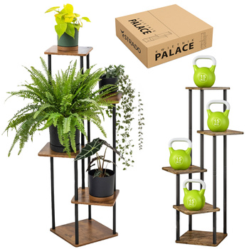 Kwietnik metalowy na kwiaty stojący wysoki 5 poziomów duży 106cm XL Palace, czarny