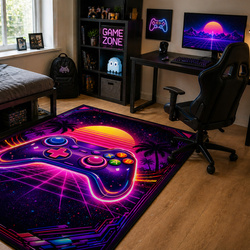 Dywan gamingowy 120x170 dla gracza mata pod fotel antypoślizgowy Retro Pad
