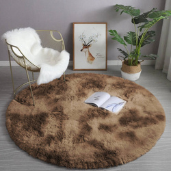 Shaggy Ombre Strado 80x80 Round Carpet by OmbreCoffee (Brown)
