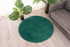Dywan STRADO okrągły Rabbit 3D pluszowy miękki jak królik antypoślizgowy 150 BottleGreen