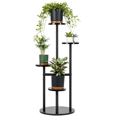 KWIETNIK FINO stojak metalowy na kwiaty rośliny na donice 4 poziomy 100 cm, czarny