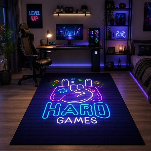 Dywan gamingowy 120x160 dla gracza mata pod fotel antypoślizgowy Hard Games