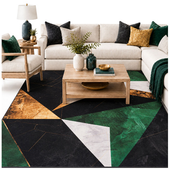 Dywan Novo 200x250 cm - Zielony Marmur - miękki do salonu i sypialni