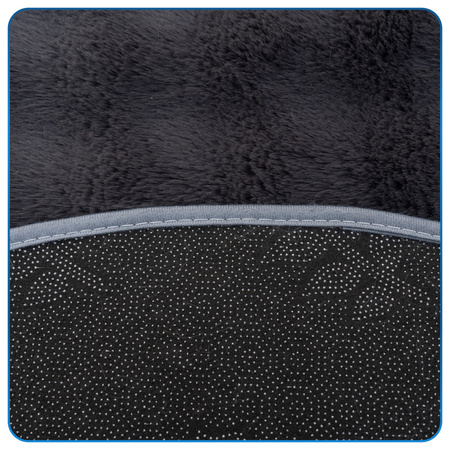 Dywan okrągły Rabbit Bubble 120 cm - miękki puszysty dywan do salonu i sypialni - szary