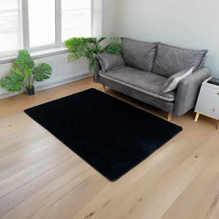 Dywan STRADO Rabbit 3D pluszowy miękki jak królik 160x230 Black