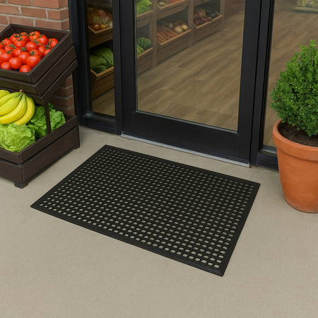 Wycieraczka ażurowa gruba mata wejściowa z perforowanej gumy 60x90