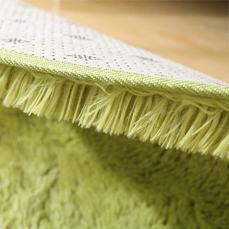 Dywan okrągły Shaggy antypoślizgowy nowoczesny salon miękki pluszowy 80x80, zielony