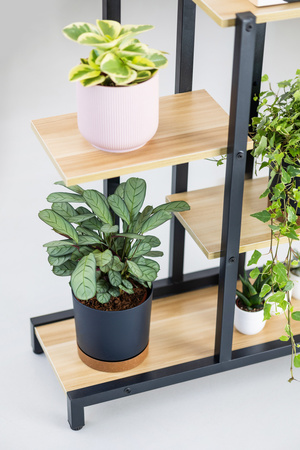 KWIETNIK 75 cm stojący metalowy stojak na kwiaty 4 poziomy półki mocny Oaza