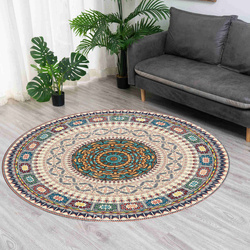 Dywan okrągły Novo 120x120 cm, beżowy Orientalny - pluszowy do salonu