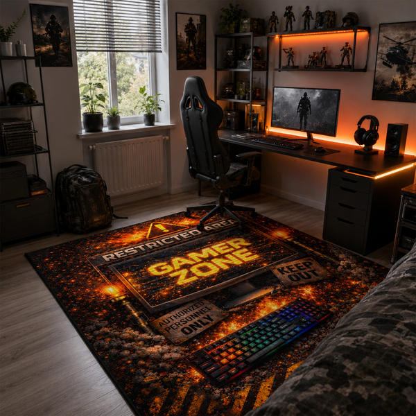 Dywan gamingowy 100x150 dla gracza mata pod fotel antypoślizgowy Restricted