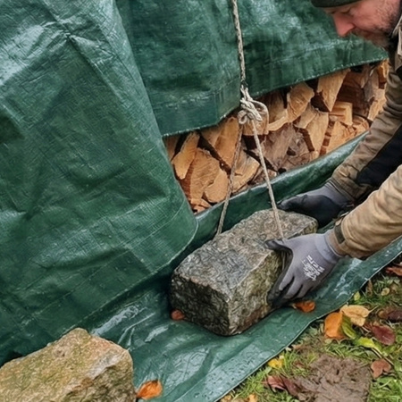 Plendeka 5x1,5 m duża gruba płachta mocna ochronna mrozoodporna wodoodporna