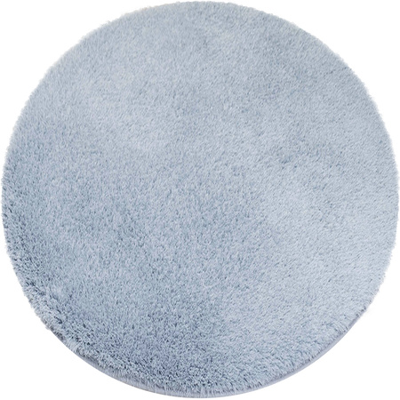 Dywan Okrągły Alpaca antypoślizgowy nowoczesny miękki salon 100x100, srebrny