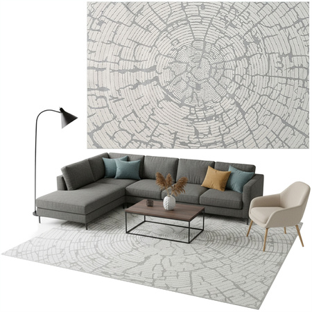 Dywan 140x200 do salonu pętelkowy duży japandi nowoczesny ciężki gruby POLO, szary