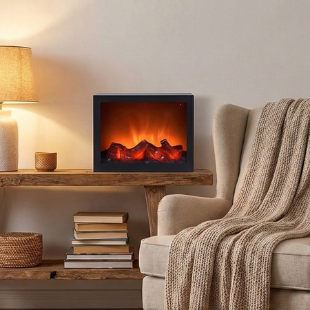 Kominek elektryczny 3D ruchome płomienie ogień wiszący stojący lampa LED