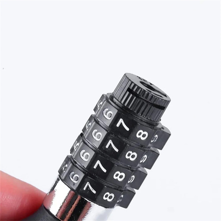 Zapięcie rowerowe blokada do roweru łańcuch linka na kod szyfr 130cm, czarne