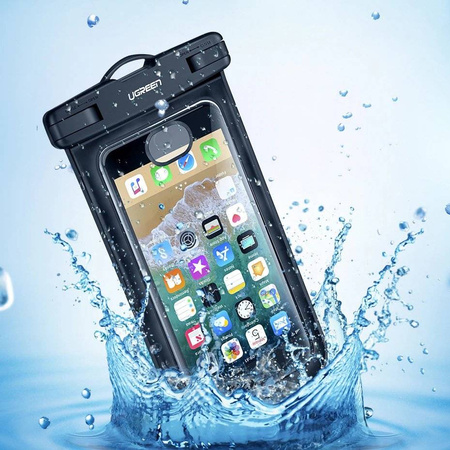 Ugreen uniwersalny wodoodporny pokrowiec etui na telefon (max 6,0'') na basen nad wodę IPX8 (Czarny)
