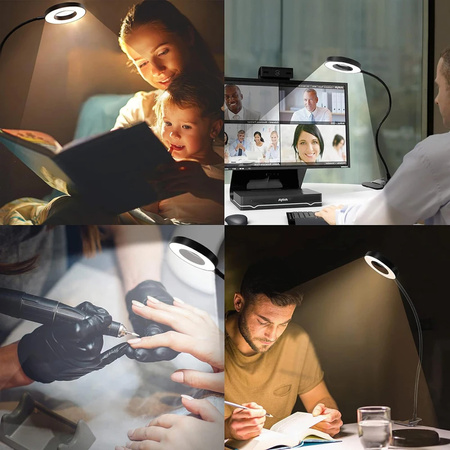 LED desk lamp with clip - DML5 - Black