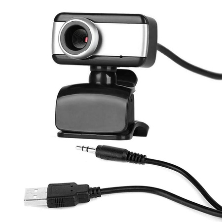 Kamera internetowa WebCam 8808 czarna z mikrofonem i uniwersalnym klipsem montażowym