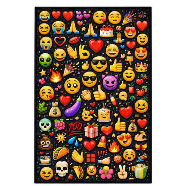 Dywan gamingowy 140x200 dla gracza mata pod fotel antypoślizgowy Emoji 3D