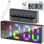 Zegar budzik cyfrowy LED RGB - DAC8 - Black