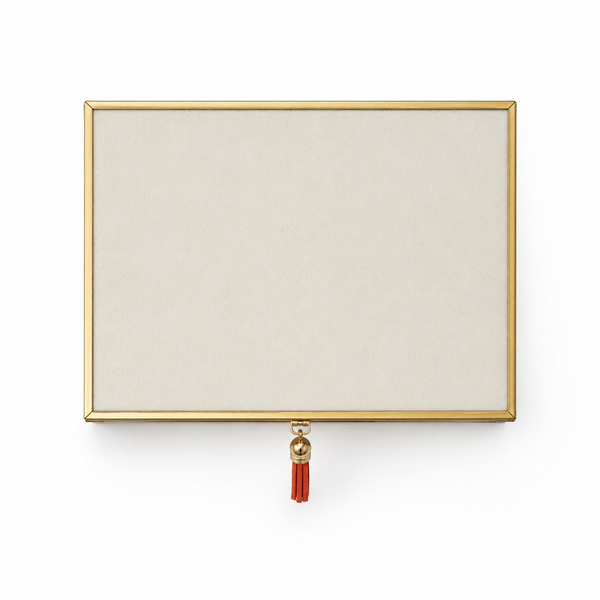 Szkatułka na biżuterię 18x13x7 cm organizer pudełko dekoracyjna pojemna welurowa beżowa