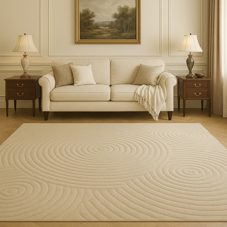 Dywan 120x170 do salonu pętelkowy duży japandi nowoczesny ciężki gruby POLO - Raining Camel (Beżowy)