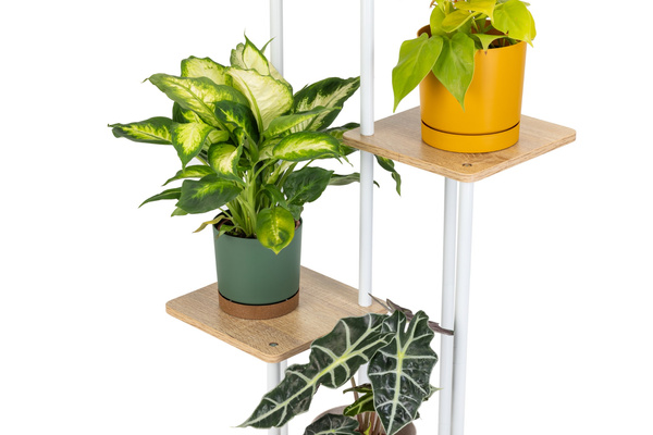 Kwietnik metalowy na kwiaty stojący wysoki 5 poziomów duży 106cm XL Palace, biały