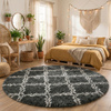 Dywan okrągły do salonu shaggy DECOR antypoślizgowy miękki puszysty 140x140 Grey Lantern