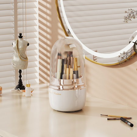Szkatułka organizer kuferek Bella na kosmetyki i pędzle pojemny akrylowy biały idealny do toaletki