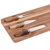 Deska do krojenia serwowania serów drewniana z nożami