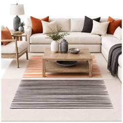 NOVO Strado modern carpet for living room delicate beige velvet pattern Sand Lines 140x200 cm