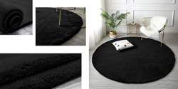 Rabbit Strado 80x80 Black round rug (Black)