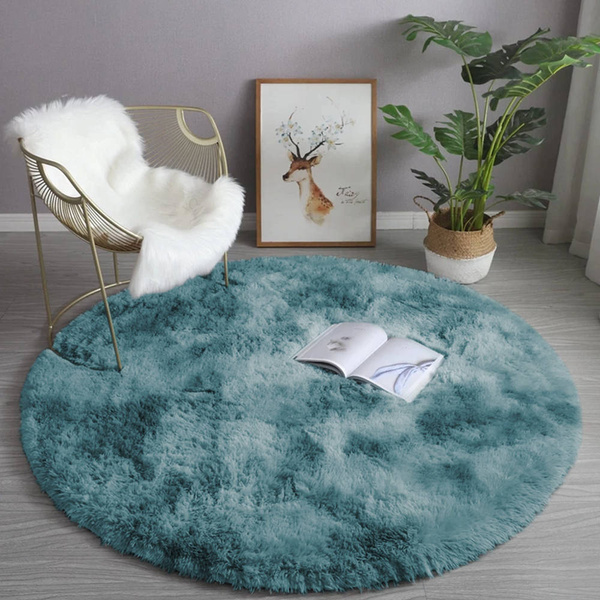 Shaggy Ombre Strado Round Carpet 120x120 OmbreNavy (Dark Blue)