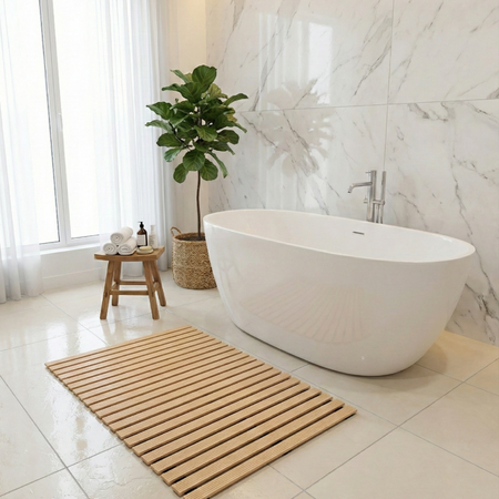 Mata łazienkowa antypoślizgowa do łazienki do wanny pod prysznic 43x90cm (Beżowa)