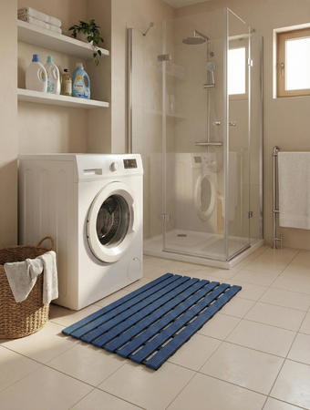 MATA łazienkowa antypoślizgowa POD PRYSZNIC brodzik do sauny basenu 43x61, niebieska