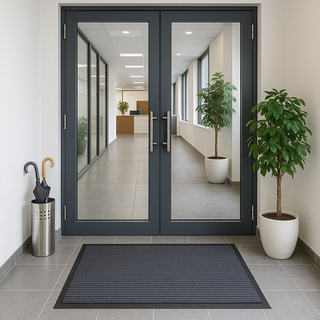 Wycieraczka pod drzwi do butów wejściowa mata gumowa 60x90 gruba XL, ciemnoszara