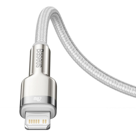 Kabel USB-C do Lightning Baseus Cafule, PD, 20W, 1m (Biały)