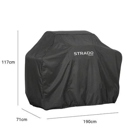 Mocny pokrowiec plandeka na grilla meble ogrodowe wodoodporny 190x71x117, czarny