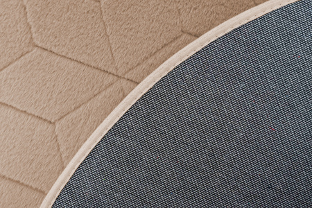 Dywan okrągły Rabbit 3D pluszowy miękki jedwabisty futro królika 140, beżowy